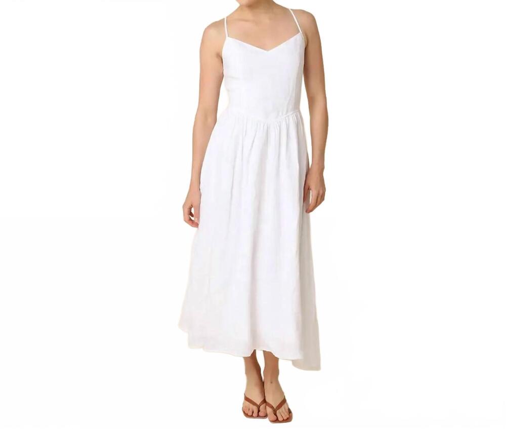 NEW OLIVACEOUS jodi linen maxi dress in white